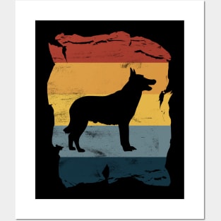 Malinois Distressed Vintage Retro Silhouette Posters and Art